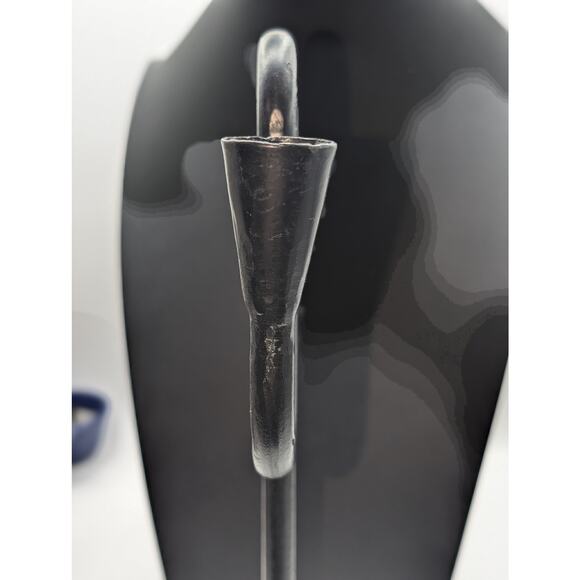 Hand Forged Wrought Iron Blacksmith Made Mid-Century Modern Candlestick Holder - Picture 6 of 10